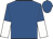 Royal blue, white circled 'rap', royal blue and white halved sleeves