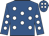 Royal blue, white dots