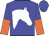 Blue, white horses head, blue and orange halved sleeves