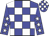 Blue, white blocks, white stars on sleeves