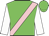 Green, pink sash, white sleeves