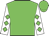 Green, green diamonds on white sleeves