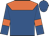 Royal blue, orange yoke, orange bars on sleeves