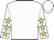 White, yellow stars on sleeves