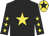 black, yellow star, yellow stars on sleeves, yellow cap, black star