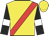 Yellow, red sash,  black and white bars on sleeves, yellow cap