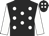 Black, white spots, white sleeves