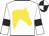 White, gold horses head, black armlets on sleeves, black and white quartered cap