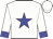 White, blue star, 'te' on back, 'actiflex' on white sleeves, blue cuffs