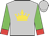 Silver, gold crown, green sleeves, red cuffs
