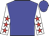Blue, white sleeves with red stars, 'triple f' on front & back