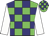 Green and navy blocks, white sleeves