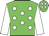 Green, white dots, white sleeves