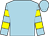 Light blue, yellow hooped sleeves