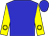 Blue, yellow sleeves, yellow circle