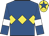 Royal blue, yellow triple diamond, royal blue sleeves, white armlets, yellow cap, royal blue star