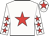 White, red star, stars on sleeves and star on cap