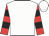White, red and black hooped sleeves