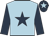 Light blue, dark blue star & sleeves, dark blue cap, light blue star