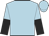 light blue body, light blue sleeves, black halved, light blue cap