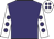 purple, purple spots on white sleeves, purple spots on white cap