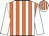 White, orange stripes, white sleeves