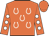 Orange, white horseshoes, white dots on sleeves