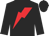 Black, red lightning bolt