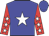 Blue, white star, white stars on red sleeves