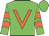 Green, orange 'v', orange chevrons on sleeves