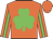 Orange, green shamrock, orange and green stripe on white sleeves