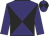 Purple and black diagonal quarters, black band on purple sleeves