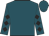 Teal, black diamond frame 'ms', black diamonds on sleeves