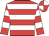 Red, white hoops, red and white quartered cap