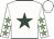 White, dark green star, green stars on sleeves, white cap
