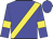 Blue, yellow sash, yellow bars on blue sleeves