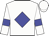 White, blue diamond, blue bars on sleeves