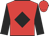 Red, black diamond, black sleeves