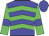 Blue, lime chevrons, blue bars on lime sleeves