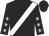 Black, white sash, silver stars on sleeves