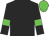 Black, green bars on sleeves, green cap