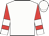 White, white bars and cuffs on red sleeves