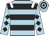 Light blue, black hoops, black diamonds on sleeves, white epaulets