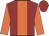 Burgundy, orange panel, orange sleeves