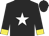 Black, white star, yellow cuffs on black sleeves