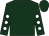Hunter green, white circled 'e', white dots on sleeves