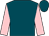 Teal, pink sleeves