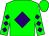 Green, purple diamond, purple diamonds on sleeves
