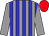 Grey, blue stripes, grey arms, red cap