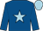 Royal blue, light blue star, light blue cap